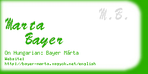 marta bayer business card